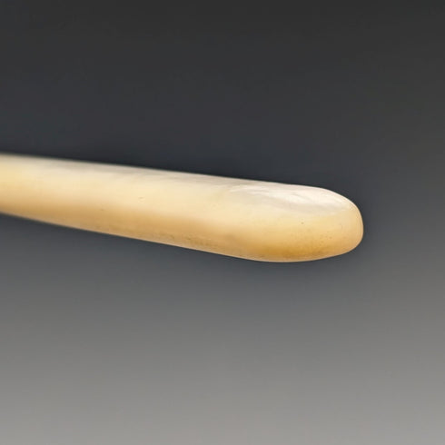 Circa 1900 British antique white mother-of-pearl handle dessert cutlery set of 6 pairs in wooden box